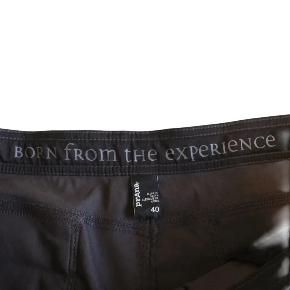 prAna Mens Zion Hiking Cargo Shorts Stretch Nylon Utility Gorpcore Charcoal 40